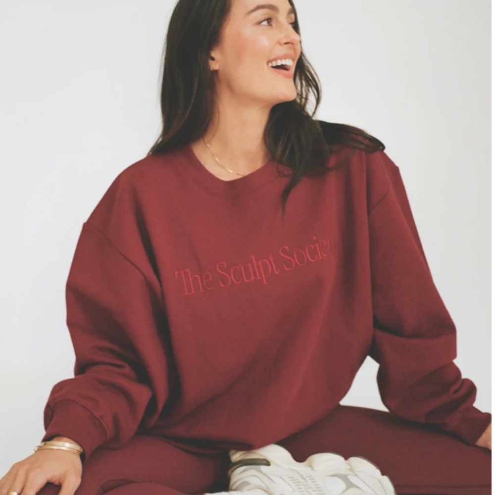 The Sculpt Society Burgundy Oversized Sweatshirt